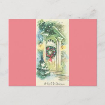 Vintage Christmas Wish Holiday Postcard by Gypsify at Zazzle