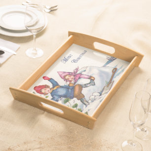 Vintage Christmas Wish Serving Tray