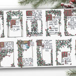 Vintage Christmas Wishes with Holly Borders Tissue Paper<br><div class="desc">Charming and sentimental vintage Christmas wishes in Old English type illuminated script in rustic twig frames embellished with colorful holly borders on white background. Repeating pattern can be scaled in size up or down.</div>
