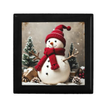 Vintage Christmas - Wooden Jewelry Keepsake Box