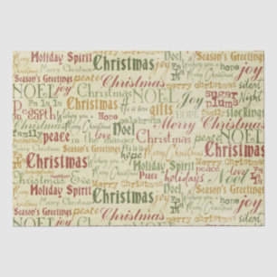Vintage Christmas Word Art Tissue Paper