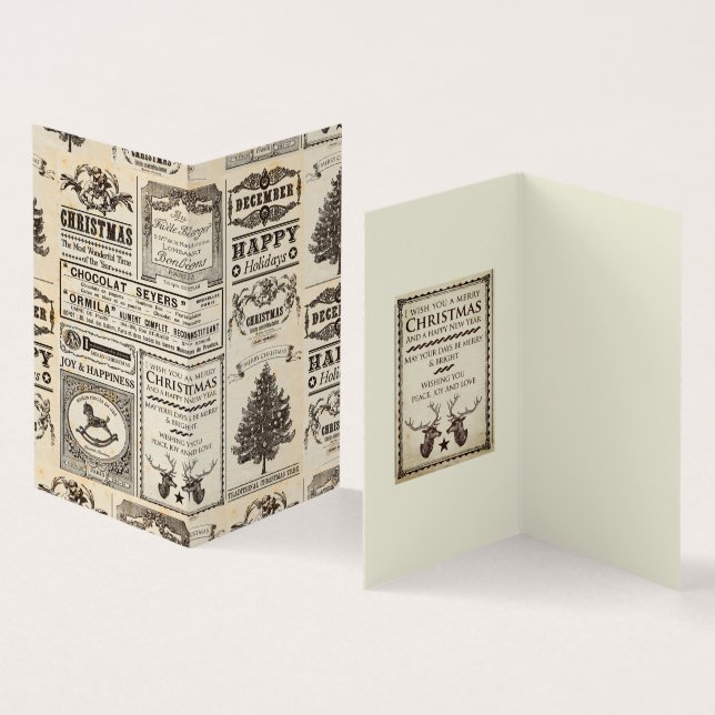 Vintage Christmas Words Card (Inside and Outside)