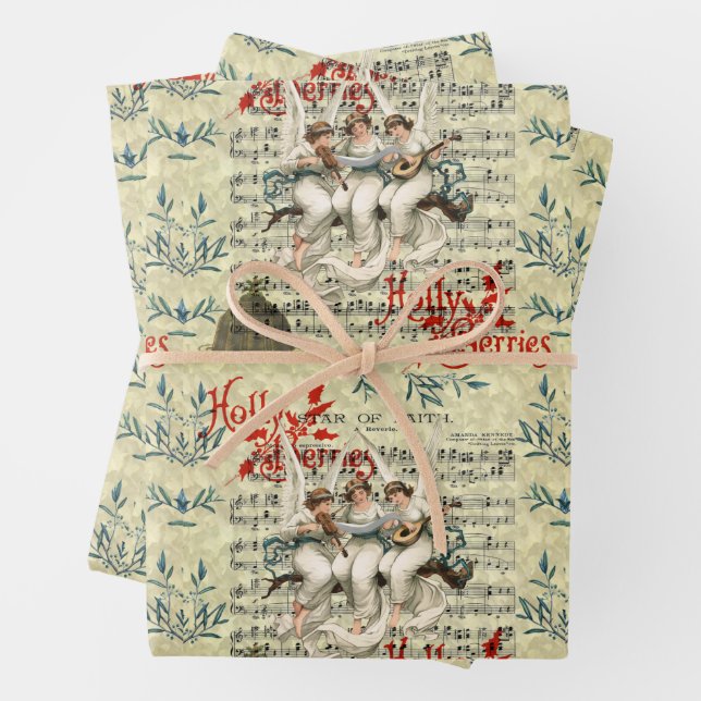 VINTAGE CHRISTMAS WRAPPING PAPER (In situ)