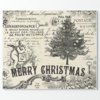 Vintage Christmas Wrapping Paper - French Vintage