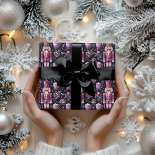 Vintage christmas wrapping paper nutcracker paper