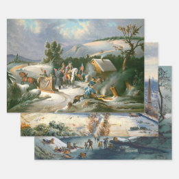 Vintage Christmas Wrapping Paper VALLEY FORGE...