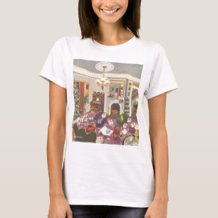 Vintage Christmas Wrapping Presents in Living Room T-Shirt