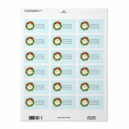 Vintage Christmas Wreath Address Label | Zazzle