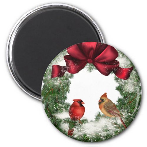 Vintage Christmas Wreath Gift  Party Favor Magnet