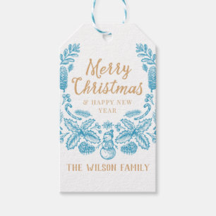 Vintage Christmas wreath Gift Tags