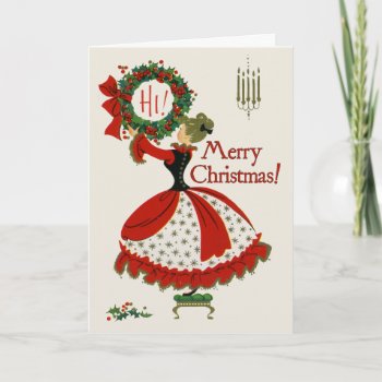 Vintage Christmas Wreath Greeting Card by FestivusMeister at Zazzle