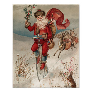 Vintage Christmas Yule Holiday Poster
