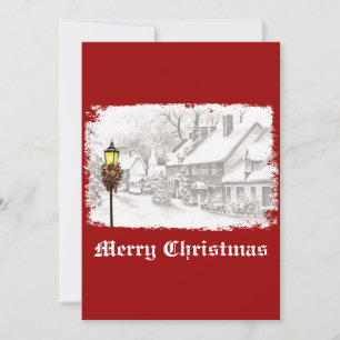 Vintage ChristmasTown Party Invitation