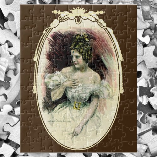 Vintage Christy Girl Antique Bridal Portrait Jigsaw Puzzle