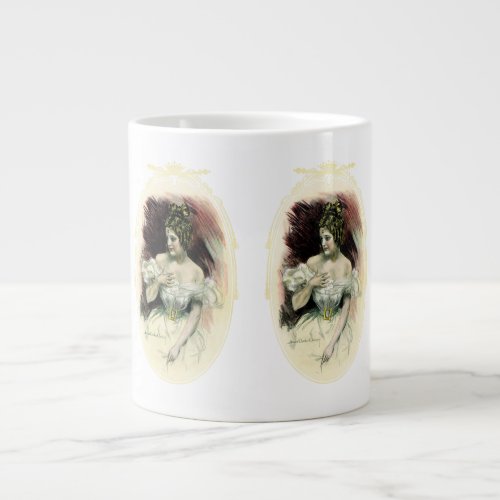 Vintage Christy Girl Antique Bridal Portrait Large Coffee Mug