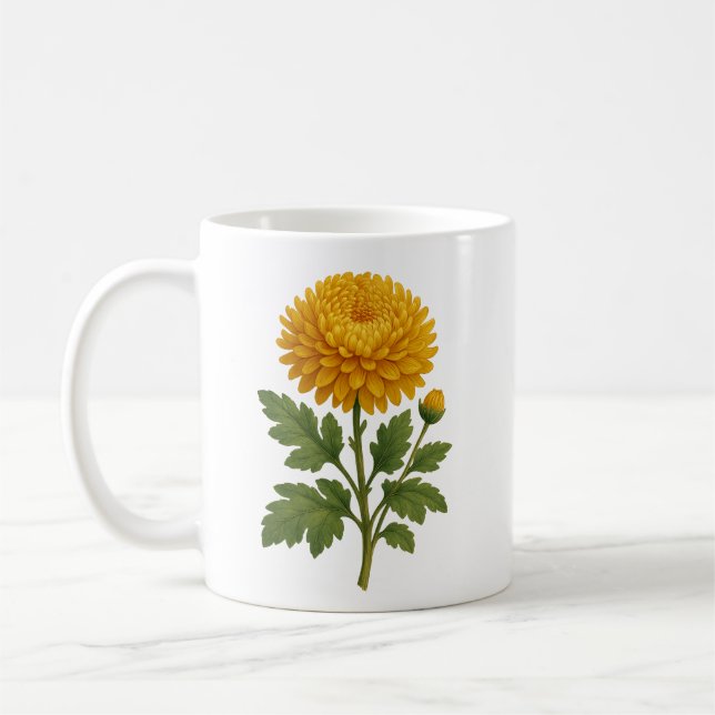Vintage chrysanthemum coffee mug (Left)