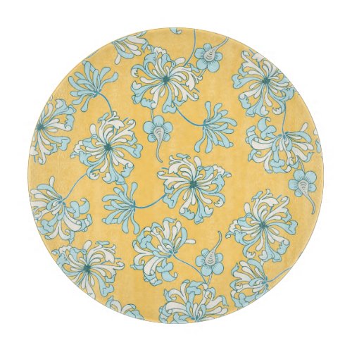 Vintage Chrysanthemum Flowers Oriental Pattern Cutting Board