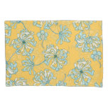 Vintage Chrysanthemum Flowers, Oriental Pattern. Pillow Case