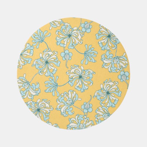 Vintage Chrysanthemum Flowers Oriental Pattern Rug