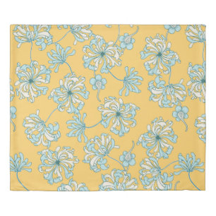 Vintage Chrysanthemum Flowers vintage Seamless Pat Duvet Cover