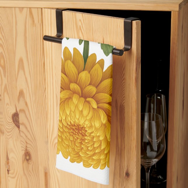 Vintage Chrysanthemum Kitchen Towel (Thirds Fold)