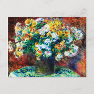 Vintage Chrysanthemums by Pierre-Auguste Renoir Postcard