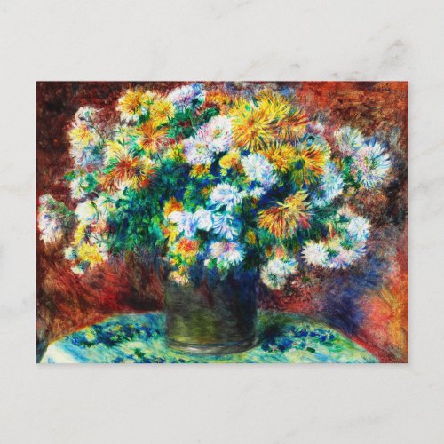 Vintage Chrysanthemums by Pierre_Auguste Renoir Postcard