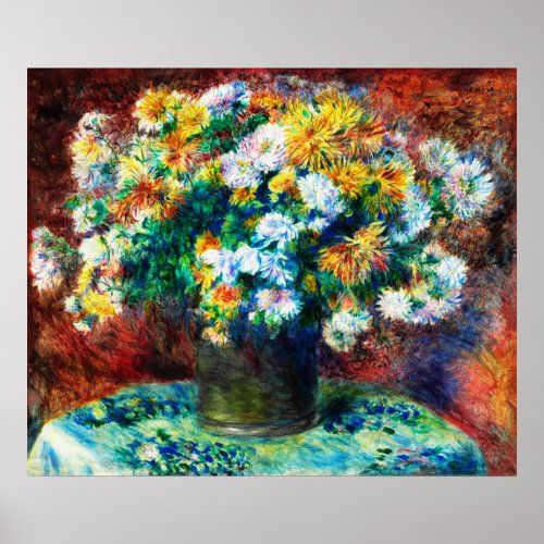Vintage Chrysanthemums by Pierre_Auguste Renoir Poster