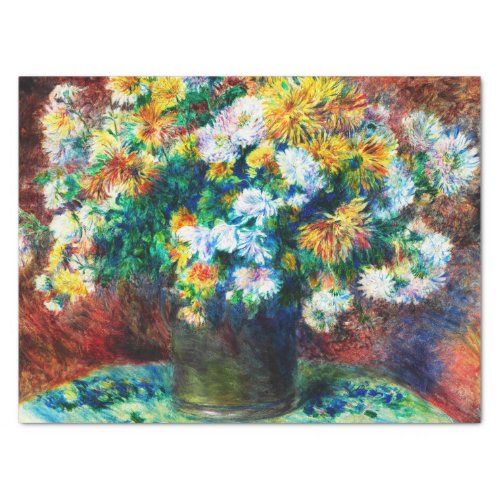 Vintage Chrysanthemums by Pierre_Auguste Renoir Ti Tissue Paper