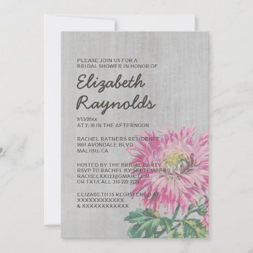 Vintage Chrysanths Bridal Shower Invitations