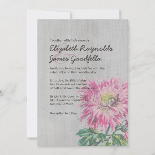 Vintage Chrysanths Wedding Invitations