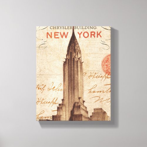 Vintage Chrysler Building in New York Canvas Print