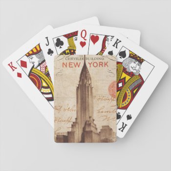Vintage Chrysler Building In New York Playing Cards by wildapple at Zazzle