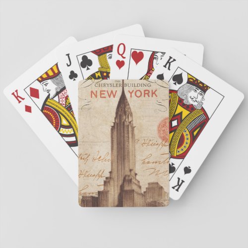 Vintage Chrysler Building in New York Poker Cards