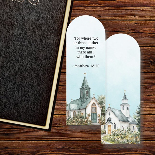 Vintage Church Bible Verse Blue Bookmark (Creator Uploaded)