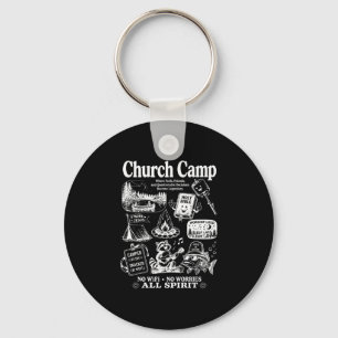 Vintage church camp christian camper camping faith keychain