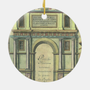 Vintage Church Door Entry Renaissance Architecture Ceramic Ornament