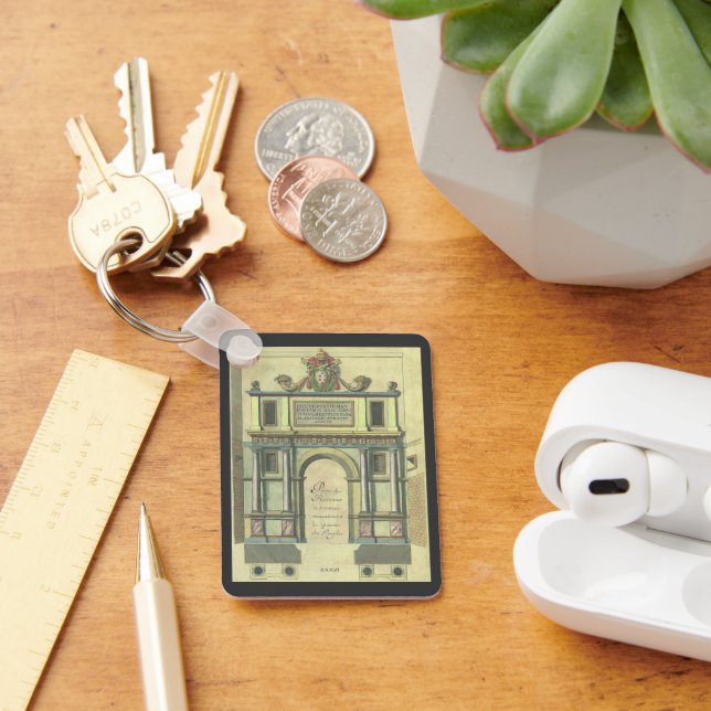 Vintage Church Door Entry Renaissance Architecture Keychain (Desk)