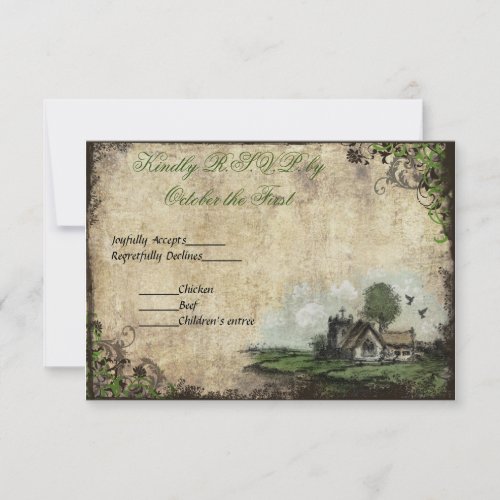 Vintage Church Green Vintage Wedding RSVP