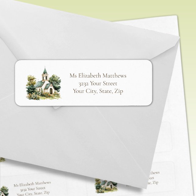 Vintage Church with Wildflowers Label (Creator Uploaded)