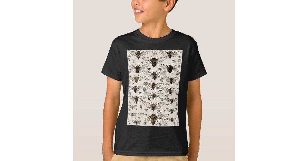 Vintage Cicadas Illustration T-Shirt | Zazzle