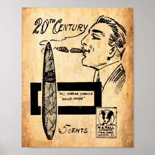 Vintage Cigar Advertisement Print (Front)