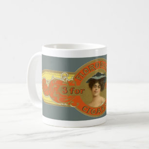 Vintage Cigar Band Label Art, Florodora Cigars Coffee Mug