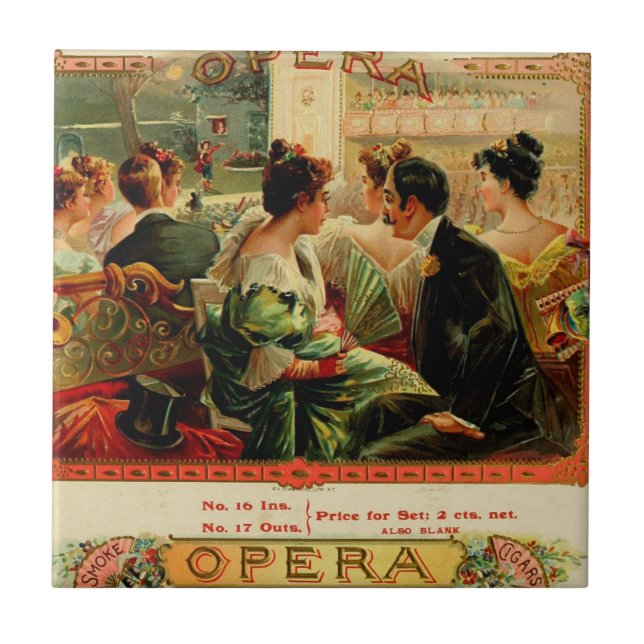 Vintage Cigar Box Art Tile (Front)