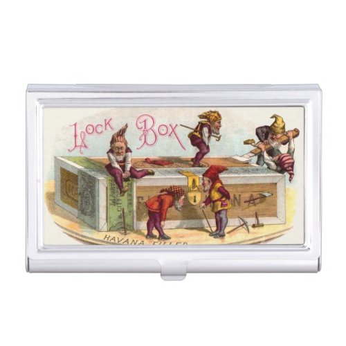 Vintage Cigar Box Gnomes Business Card Case