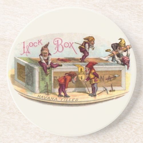 Vintage Cigar Box Gnomes Coaster
