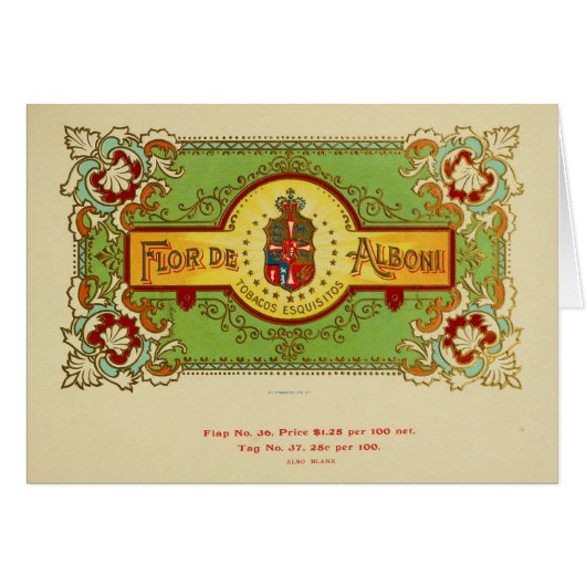 Vintage Cigar Box Label (Front Horizontal)
