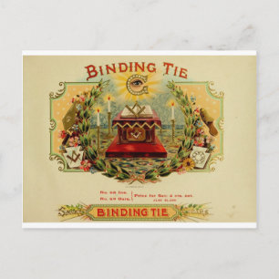 Vintage Cigar Box Label  BINDING TIE   (15) Postcard