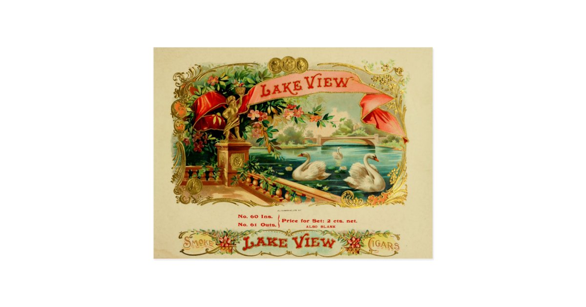 vintage cigar box label postcard zazzlecom