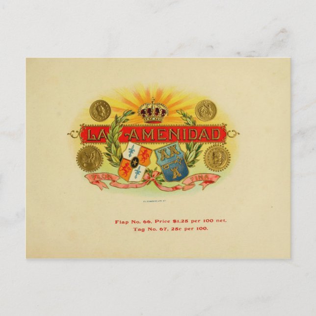 Vintage Cigar Box Label Postcard (Front)